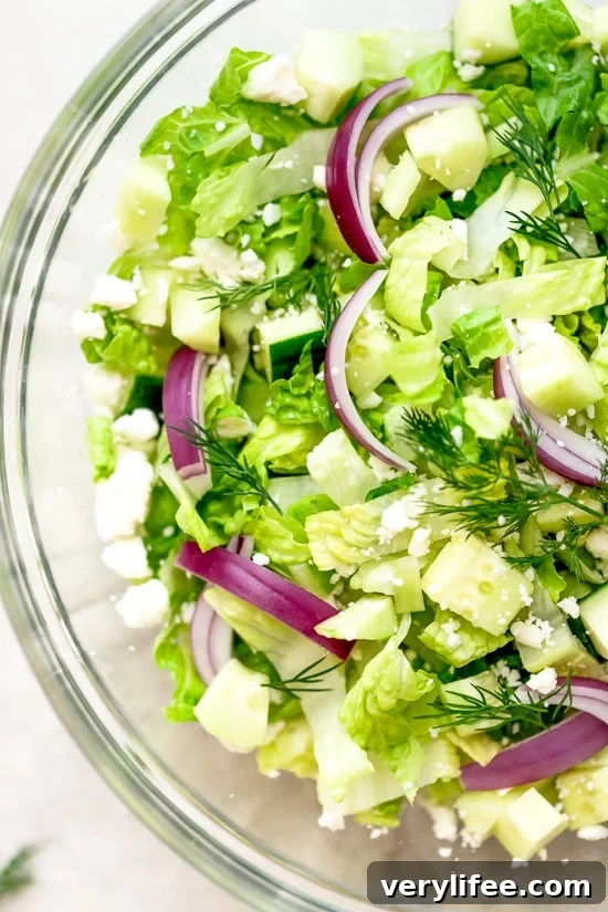 Mediterranean Chopped Salad with Feta 3 Chopped Feta Salad - front view