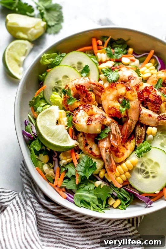Spicy Thai Shrimp Salad close-up