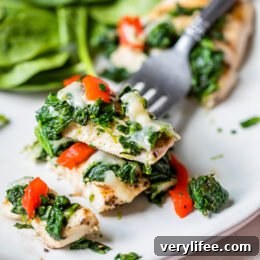 Grilled Chicken with Spinach and Melted Mozzarella