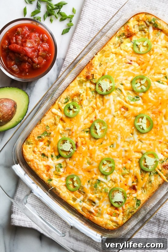 Tex Mex breakfast casserole ready to bake
