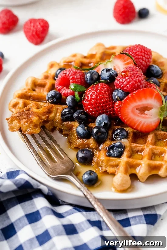 Whip up these protein-packed Yogurt Waffles for breakfast and freeze the rest for easy meal prep!