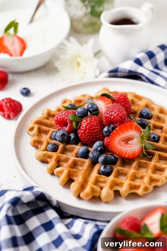 Whip up these protein-packed Yogurt Waffles for breakfast and freeze the rest for easy meal prep!