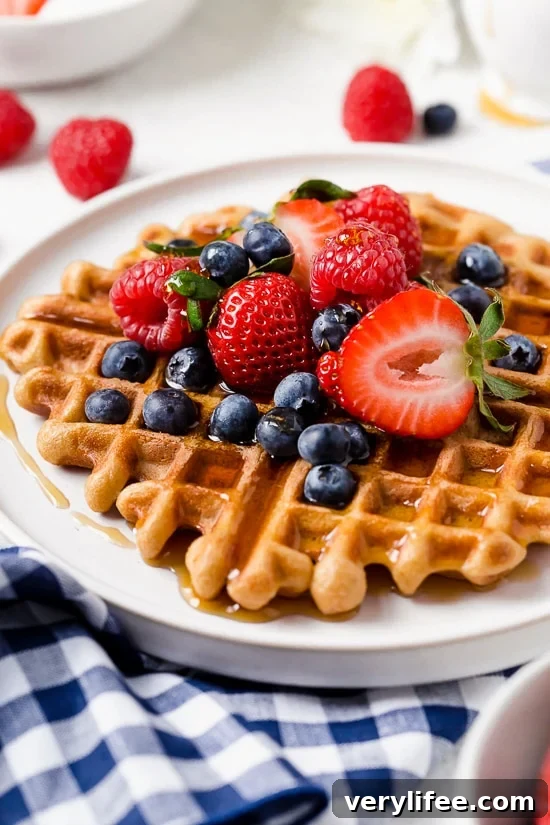Whip up these protein-packed Yogurt Waffles for breakfast and freeze the rest for easy meal prep!