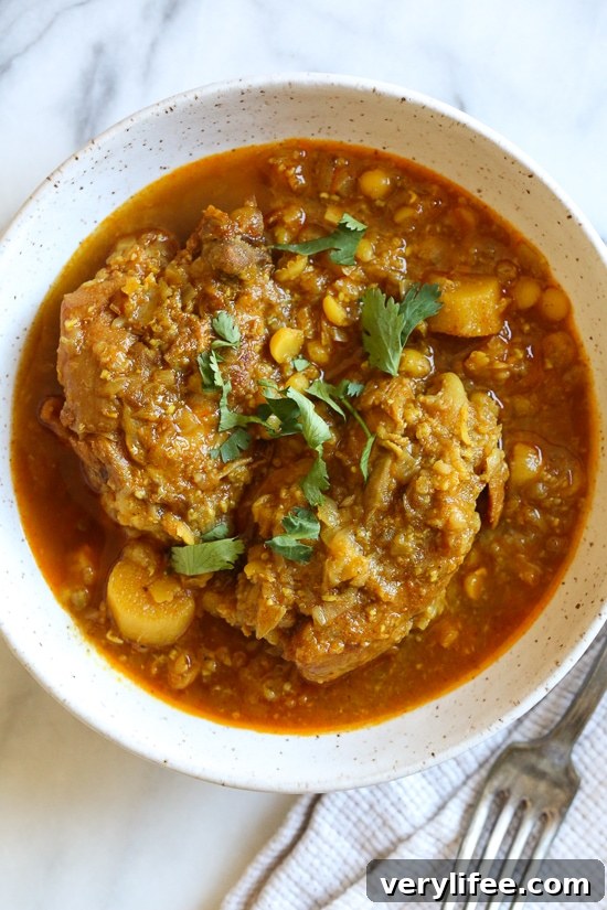 Chicken Dal Curry is a comforting Burmese stew made with yellow lentils, chicken, ginger, turmeric, curry and spices.