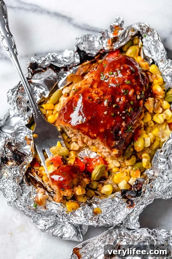 Campfire Dinner Meatloaf Foil Packets