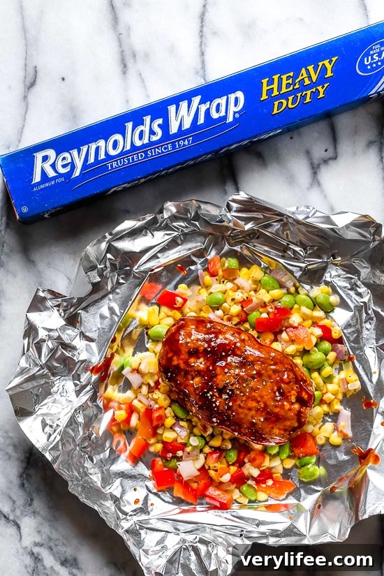 Easy foil packet meatloaf dinner.