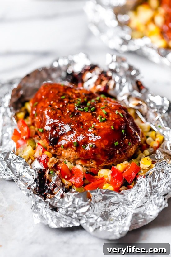 Serving meatloaf foil packet.