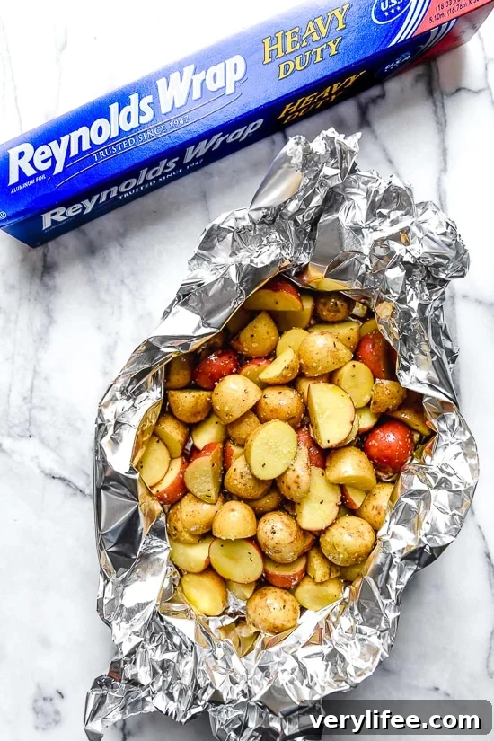 Foil Packet Potatoes with Lemon and Parsley 4 How To Make Foil Packets
