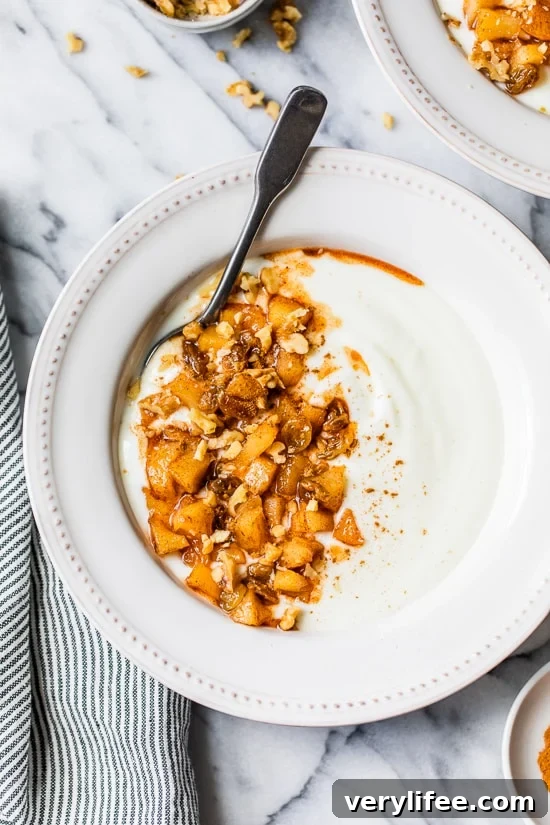 Cinnamon Apple Yogurt Bowls serving