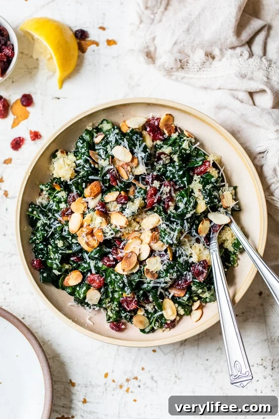 Kale and Quinoa Salad with Cranberries Recipe 2 Kale Salad with Quinoa and Cranberries