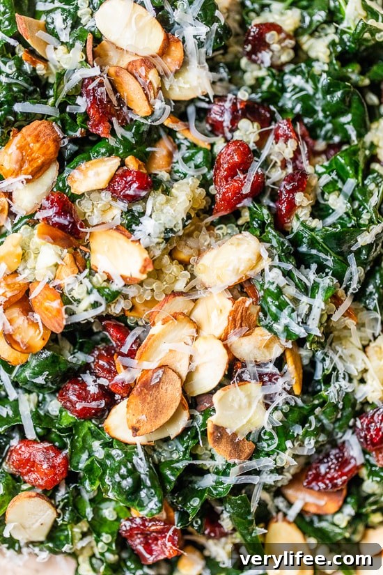 Kale and Quinoa Salad with Cranberries Recipe 6 Finished kale salad