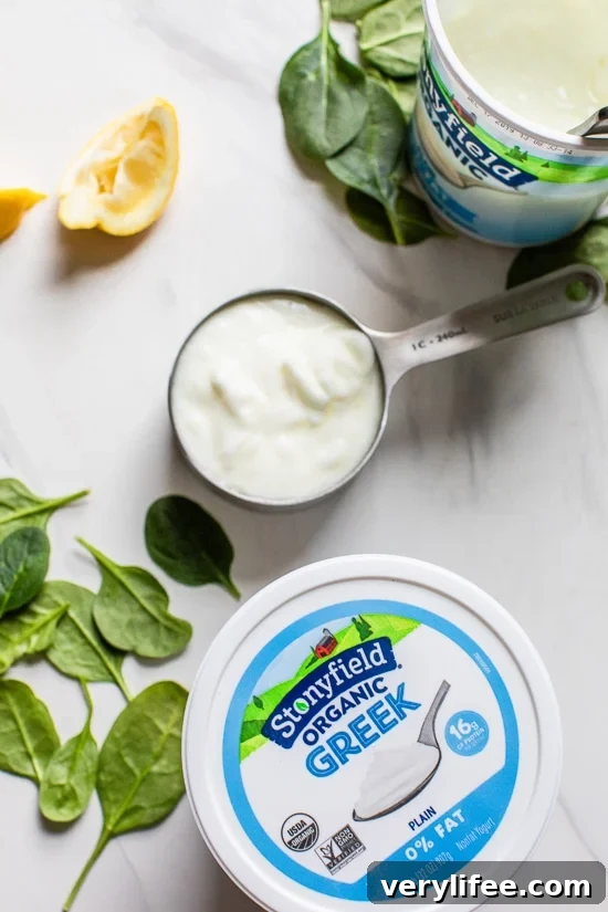 Easy Greek (and plain) yogurt swaps you can use every day in recipes to cut fat and calories with added health benefits!
