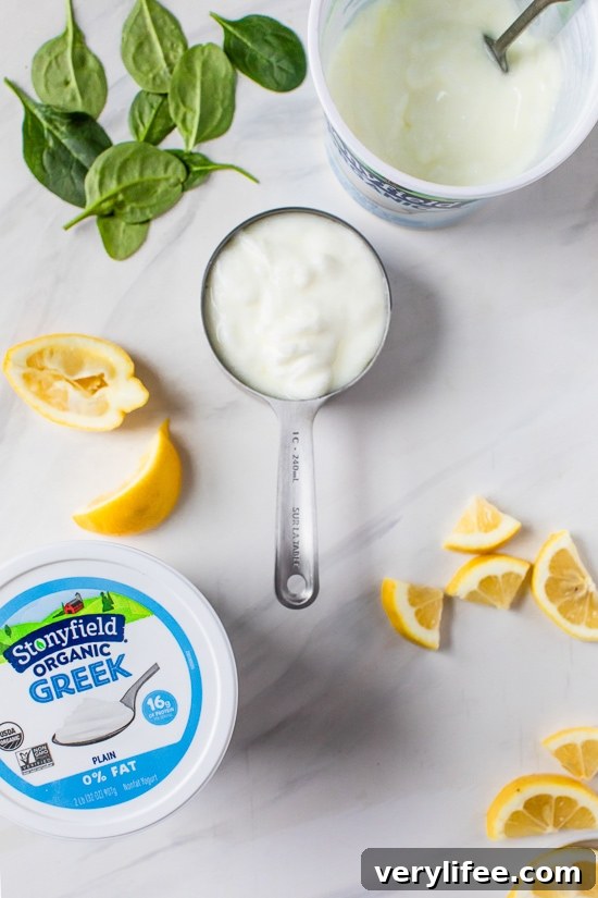 Easy Greek (and plain) yogurt swaps you can use every day in recipes to cut fat and calories with added health benefits!