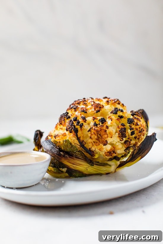 Whole Roasted Baby Cauliflower with Garlic and Herbs 7 Roasted cauliflower ready to serve