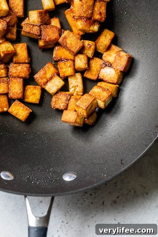 Spicy Crispy Kung Pao Tofu Recipe 7 Stir fried tofu for Kung Pao