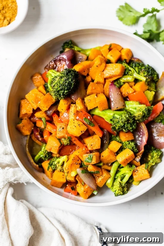 Warm Curried Sheet Pan Vegetable Salad 7 This nourishing Warm Curry Roasted Vegetable Salad with Honey Curry Dressing is a delicious vegetarian, gluten- and dairy-free dinner or make-ahead lunch.