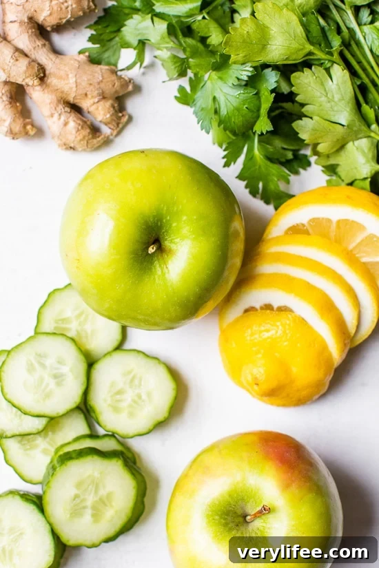 Refreshing Green Apple, Cucumber and Ginger Smoothie with Lemon 4 Ingredients for Green Apple Lemon Cucumber Ginger Smoothie