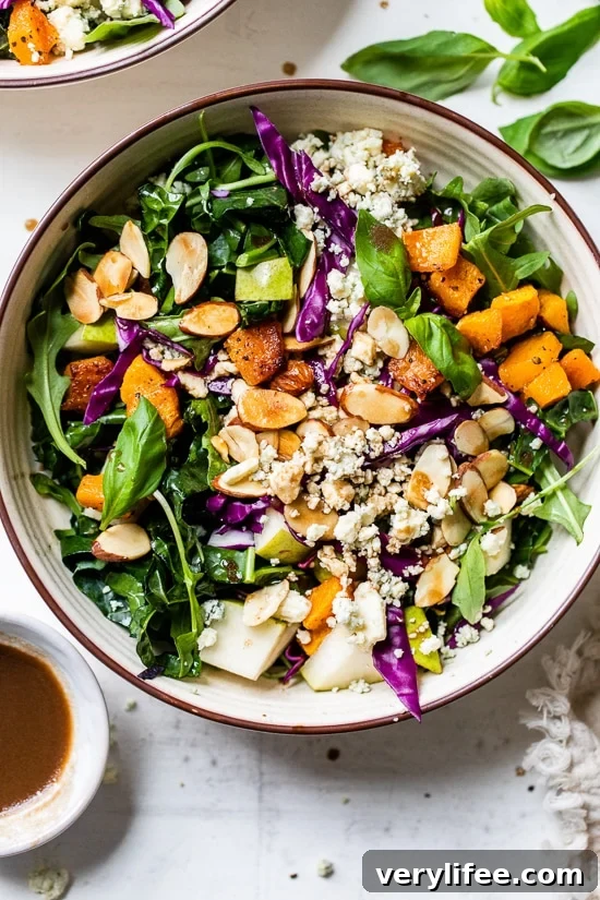 Kale and Roasted Butternut Squash Salad with Pears and Almonds 6 kale and butternut squash salad
