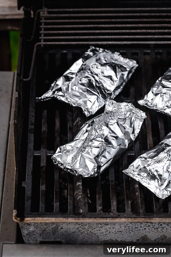 foil packets on the grill
