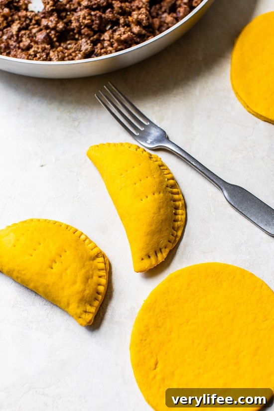 folded Beef Patties before baking