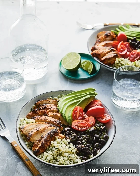 Skinnytaste Meal Prep Cookbook: Cover Reveal and First Look 13 Chili-Lime Chicken and Black Bean Cauli-Bowls