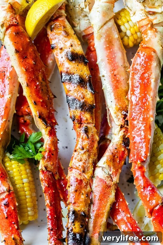 Smoky Grilled Crab Legs with Lemon Garlic Butter 6 Grilled Crab Legs with corn