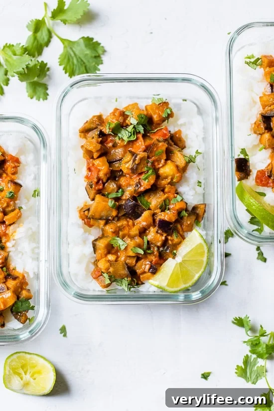 Eggplant Coconut Curry Bowls