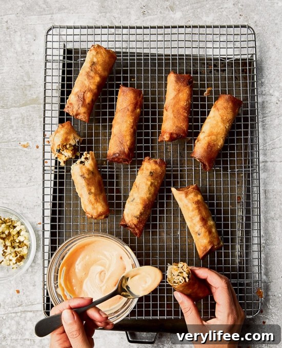 Turkey Cheeseburger Egg Rolls