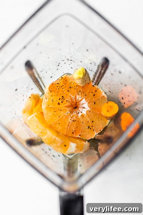 Citrus Immunity Shots: Vitamin C Recipes to Fight Colds 5 Citrus Immunity Shot ingredients in blender