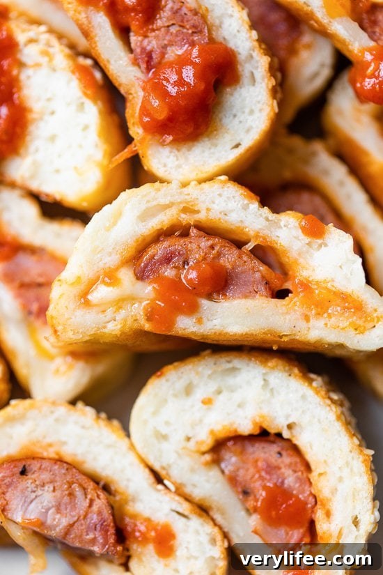 Close up of sausage rolls