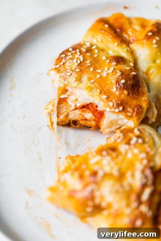 Baked Chicken Parmesan Stuffed Rolls 3 Chicken Parm Rolls