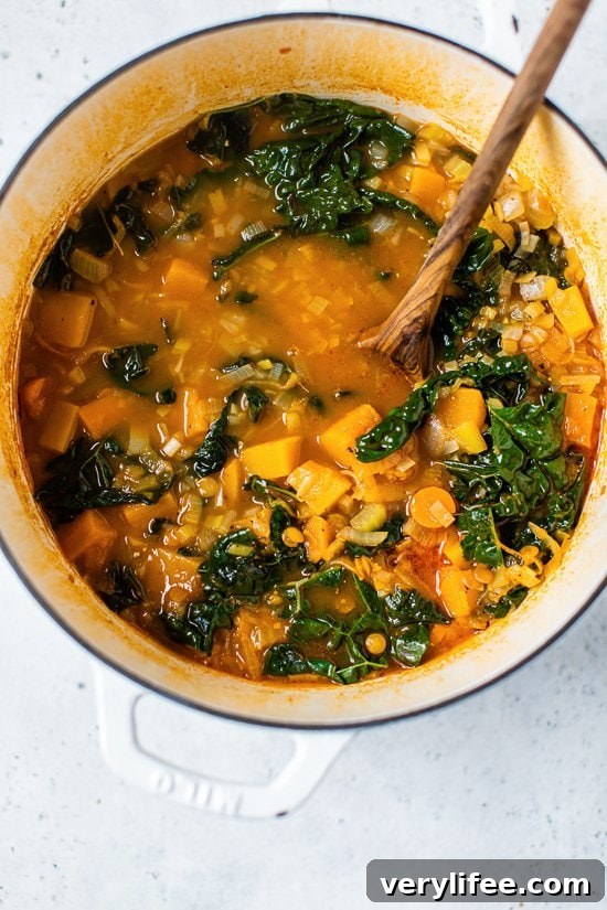 Creamy Roasted Butternut Squash and Lentil Soup 3 Butternut Lentil Soup