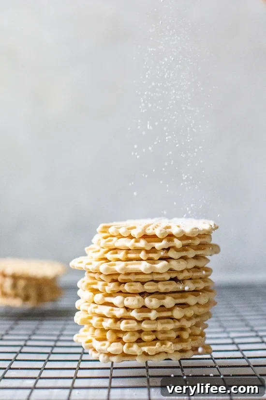 Authentic Italian Pizzelle Cookie Recipe 3 pizzelles