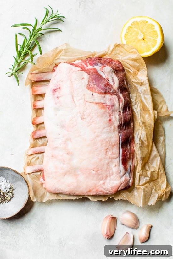 raw rack of lamb