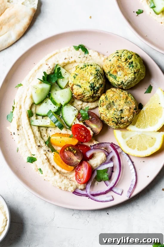 Air fryer falafel made with canned chickpeas for a healthier version