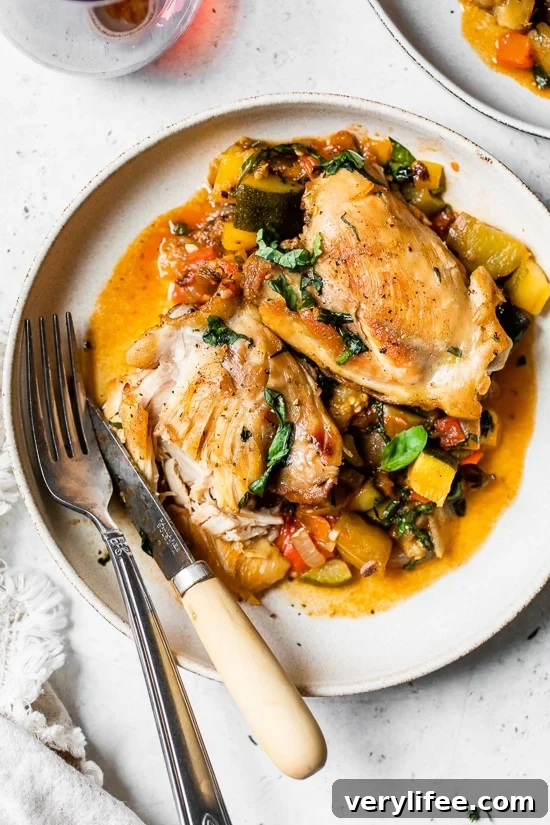 Ratatouille-style baked chicken with mixed vegetables