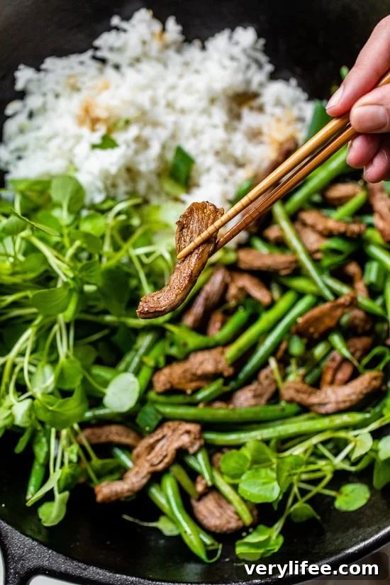 Beef Negimaki Stir Fry with Green Beans