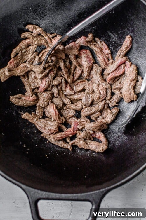 beef in wok