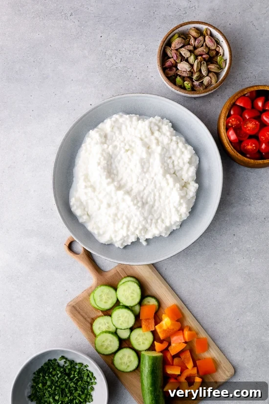 Savory Cottage Cheese Bowl Recipe for Brunch or Lunch 5 Savory Cottage Cheese ingredients