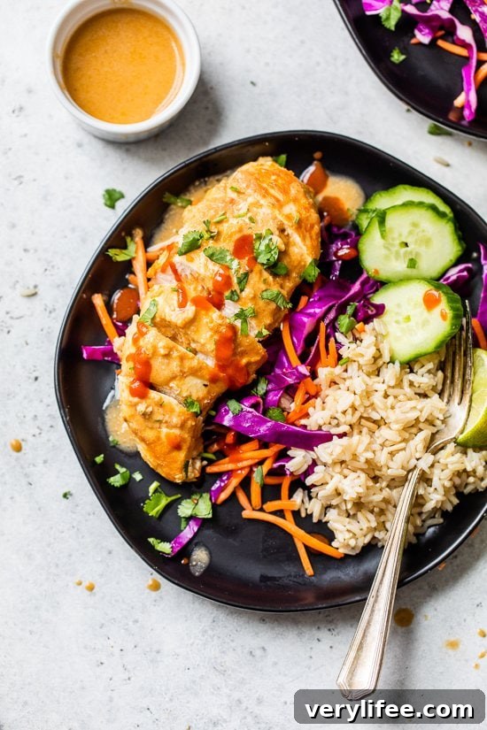 Chicken Breasts braised in peanut sauce.