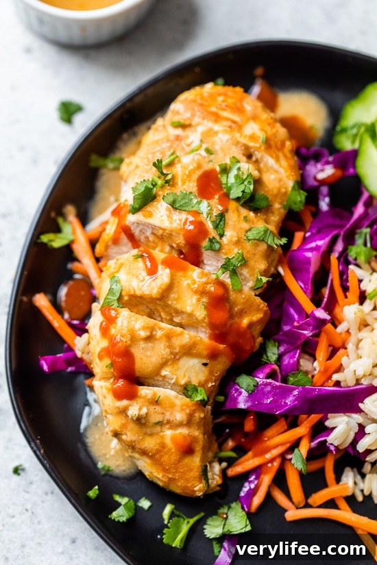 Chicken Breasts braised in peanut sauce.