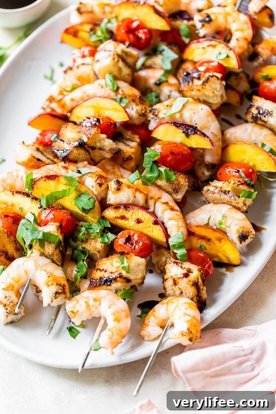 Grilled Shrimp Panzanella Skewers