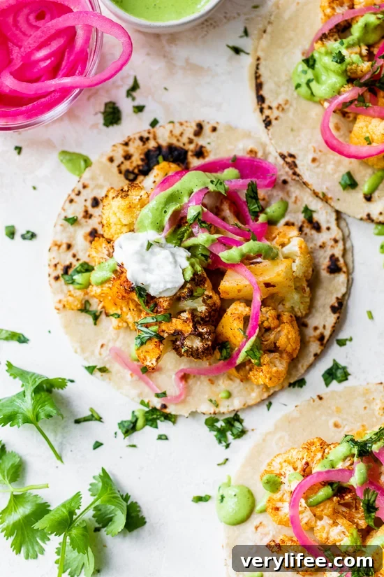 Crispy Air Fryer Cauliflower Tacos 2 Cauliflower Tacos