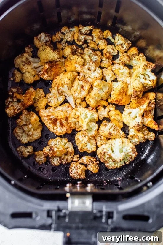 Crispy Air Fryer Cauliflower Tacos 4 cauliflower in the air fryer