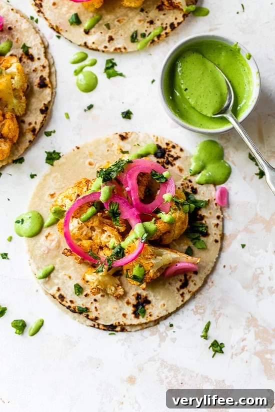 Crispy Air Fryer Cauliflower Tacos 5 Cauliflower Tacos