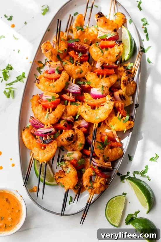 Coconut Red Curry Shrimp Skewers
