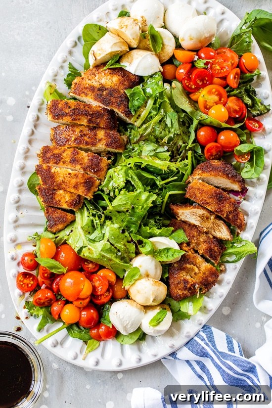 Caprese Chicken Cutlet Salad with Mozzarella and Basil 5 Chicken Cutlet Caprese Platter