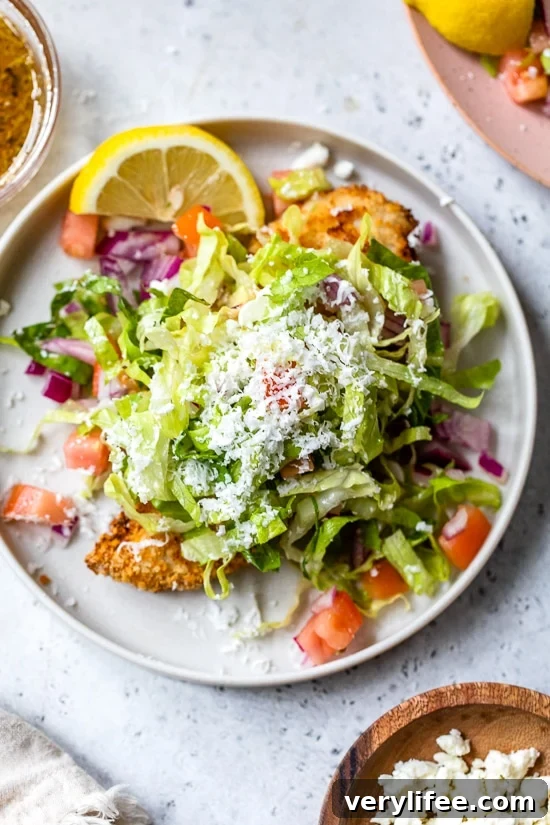 Crispy Air Fryer Chicken Milanese with Mediterranean Salad 5 Air Fryer Chicken Milanese with Mediterranean Salad