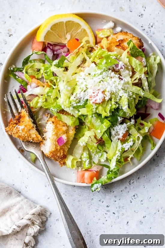 Crispy Air Fryer Chicken Milanese with Mediterranean Salad 6 Chicken Milanese with Mediterranean Salad
