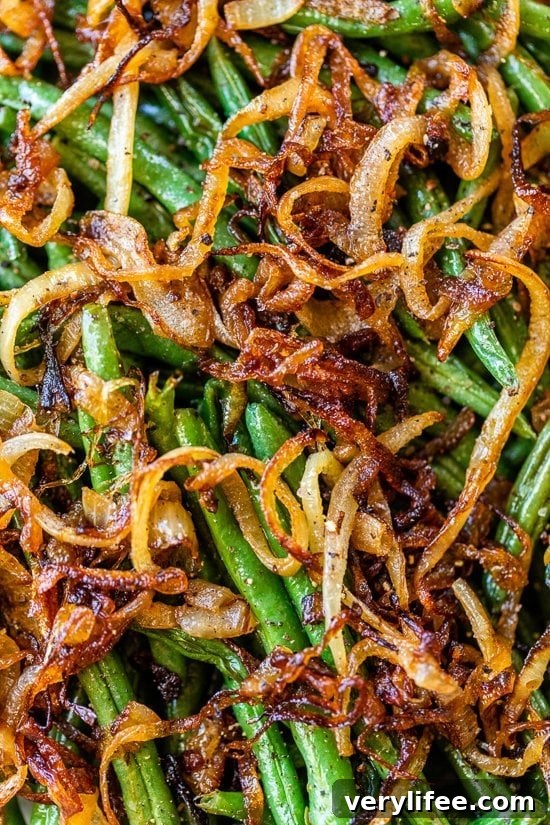 Roasted String Beans with Caramelized Onions